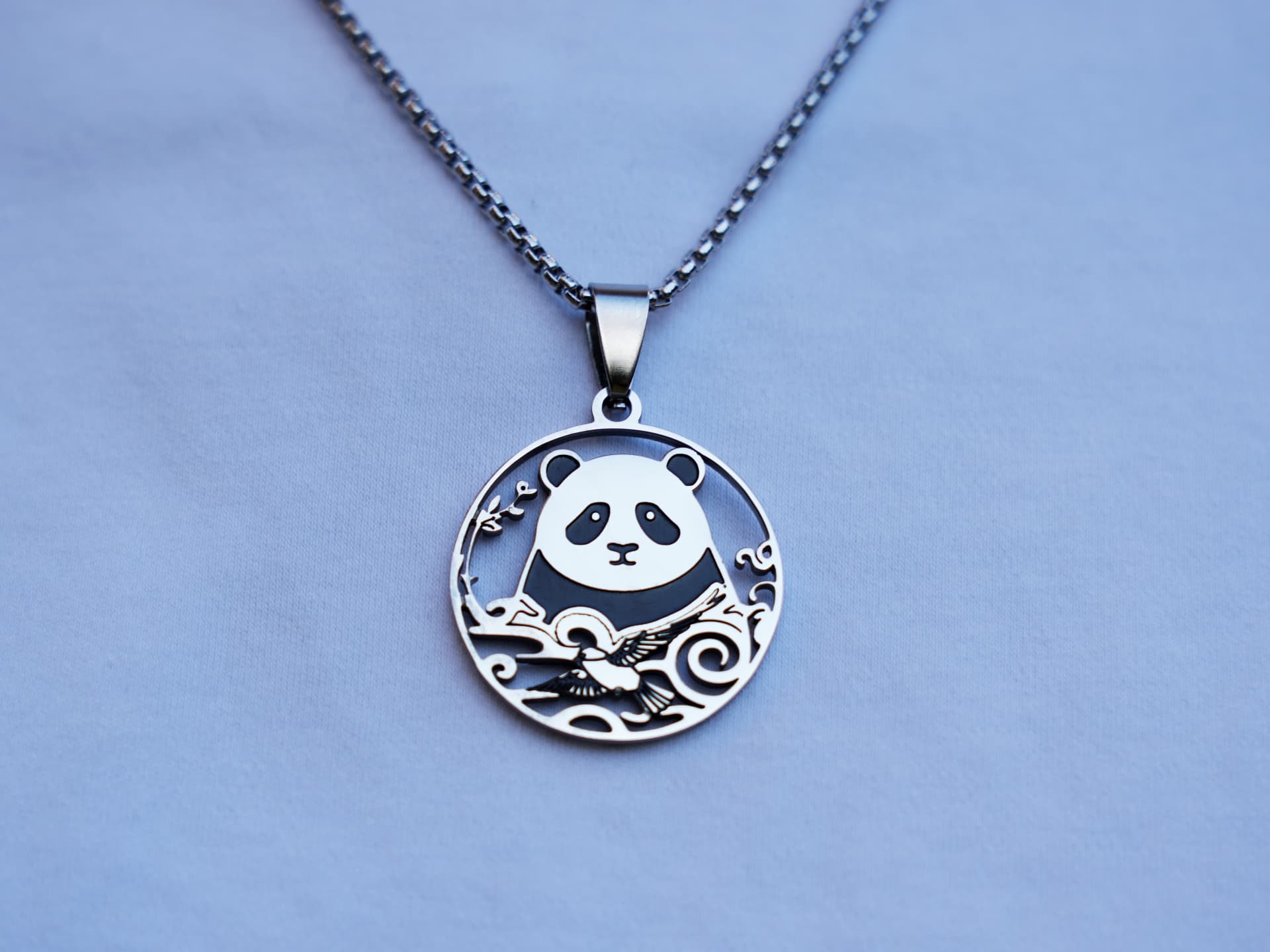 Panda & Celestial Bird Necklace - Panda Design