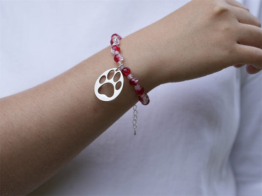 Handmade Beaded Panda Bracelet- Cherry Blossoms at Sunset - Panda Design