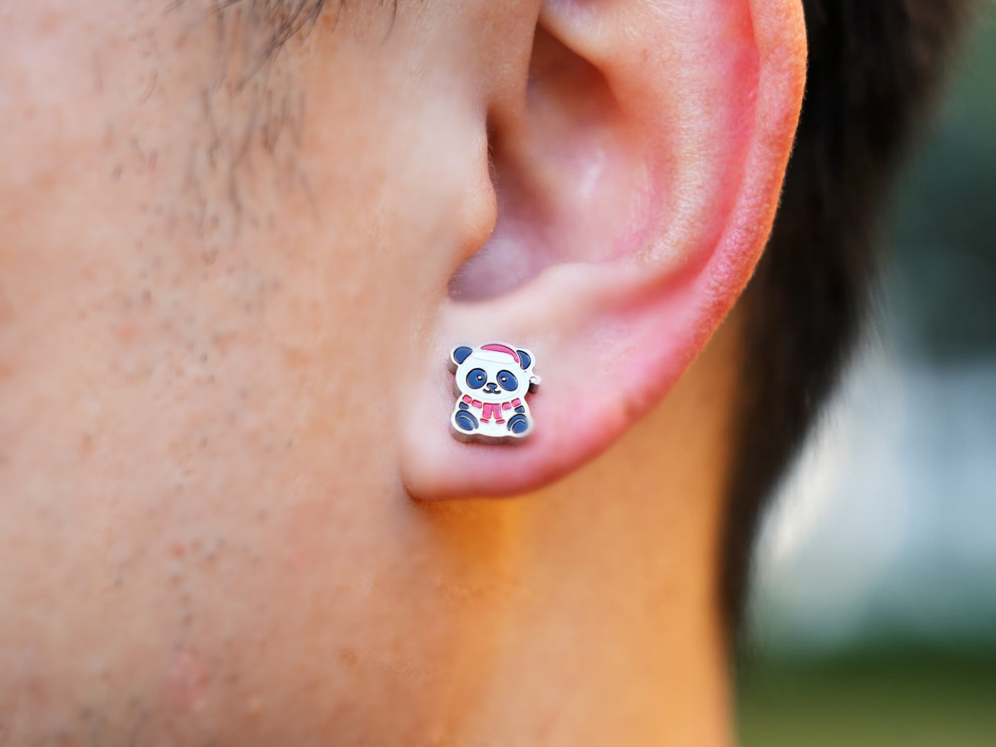 Mimi Christmas Red Riding Hood Panda Earring