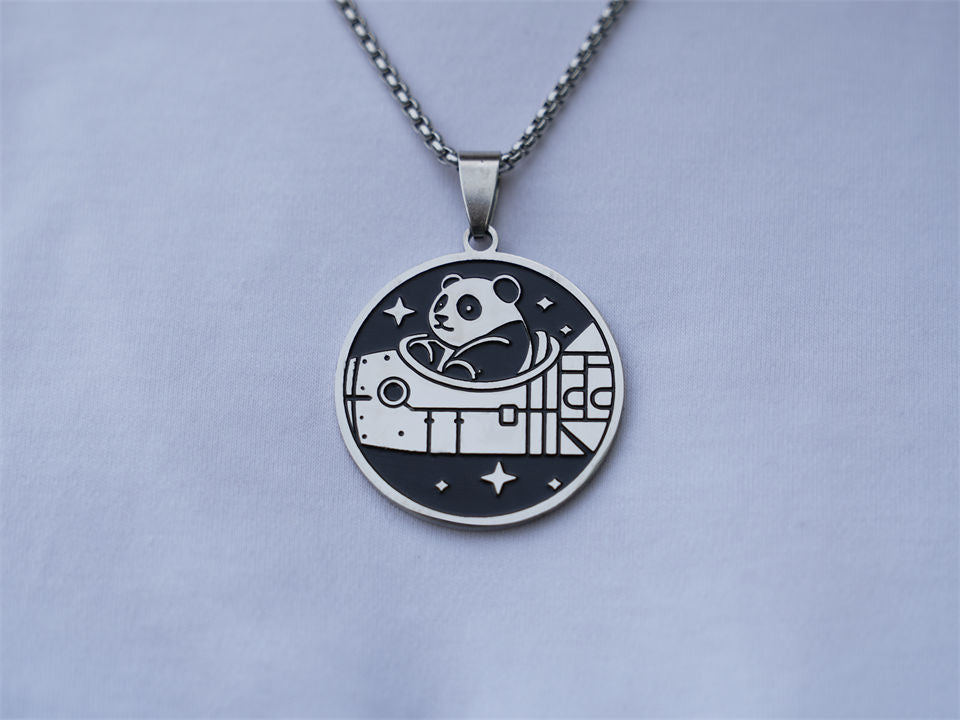 Spaceship-Driving Panda Necklace - Panda Design