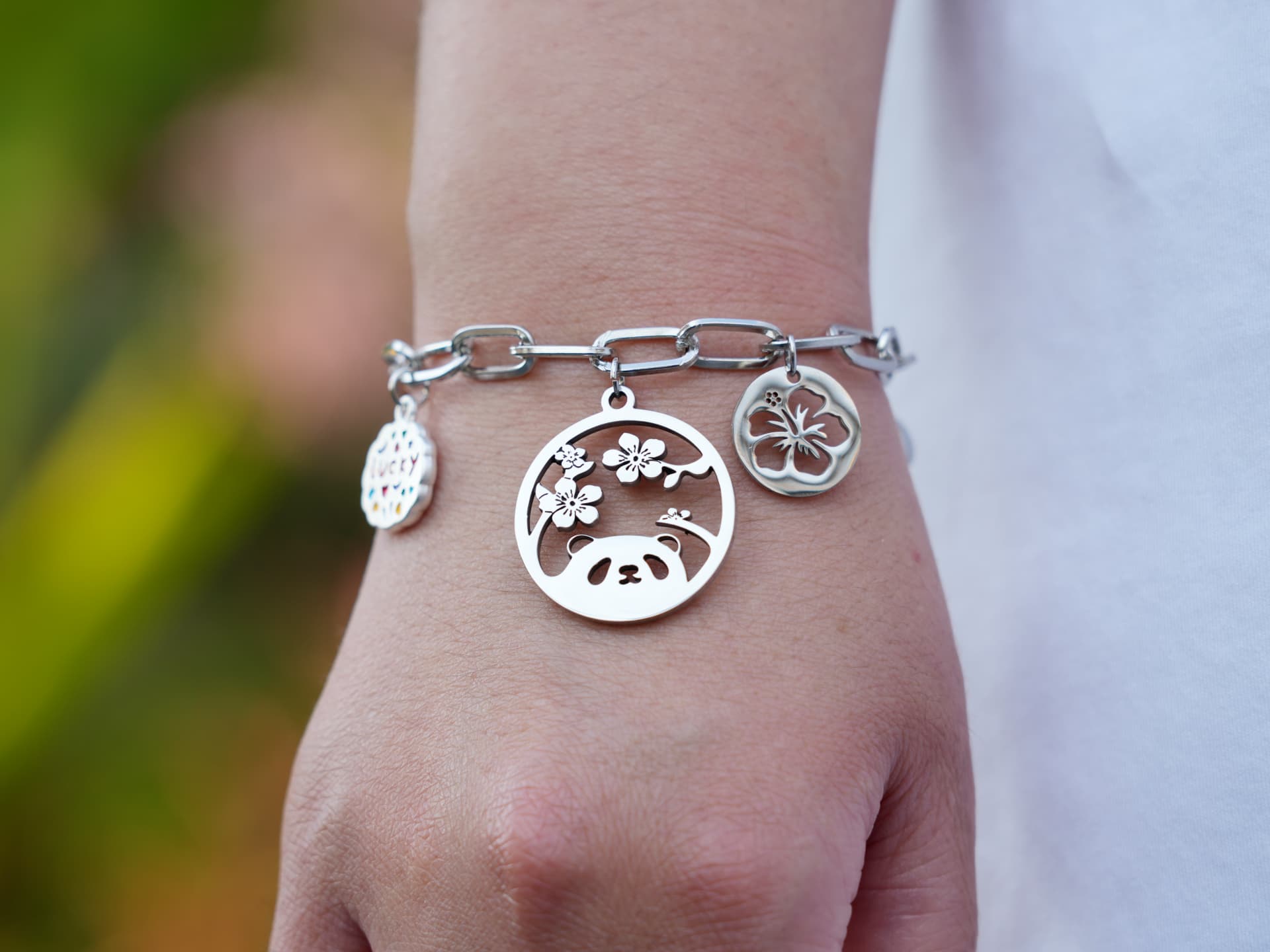 Lucky Cherry Blossom Panda Bracelet - Panda Design
