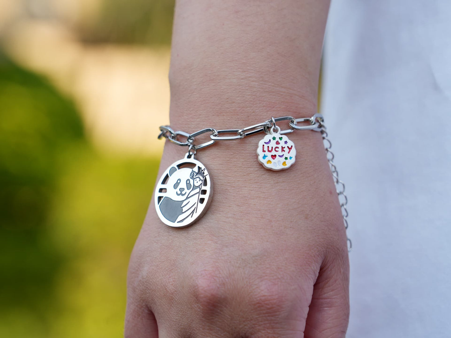 Lucky Panda Embracing the Statue of Liberty Bracelet