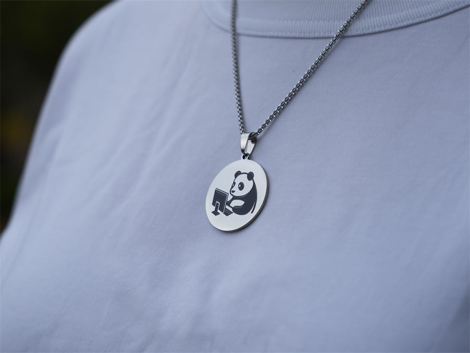 Working Panda Man Necklace