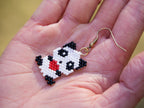 Handcrafted Bead Earrings - Heart Panda - Panda Design