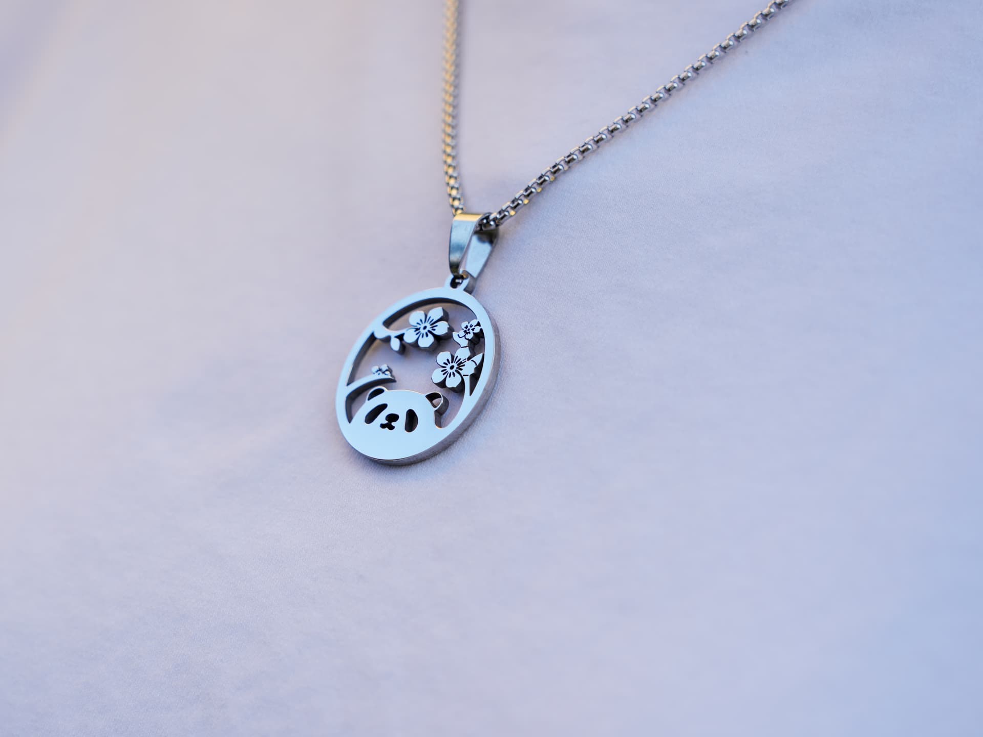 Cherry Blossom Panda Necklace - Panda Design