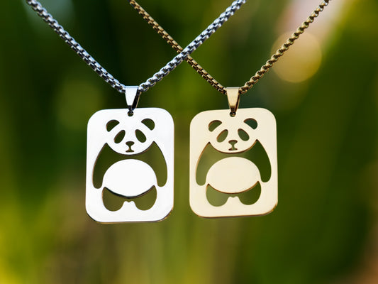 Swinging Panda Tag Necklace