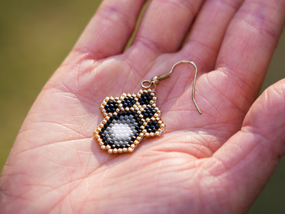 Handcrafted Bead Earring - Panda Paw