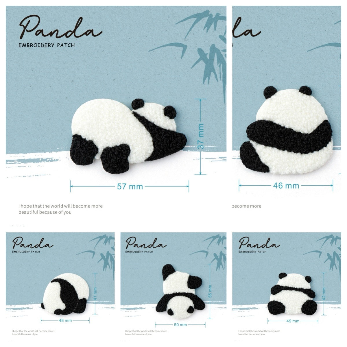 Embroidered Pins of Cute Panda ① - Panda Design