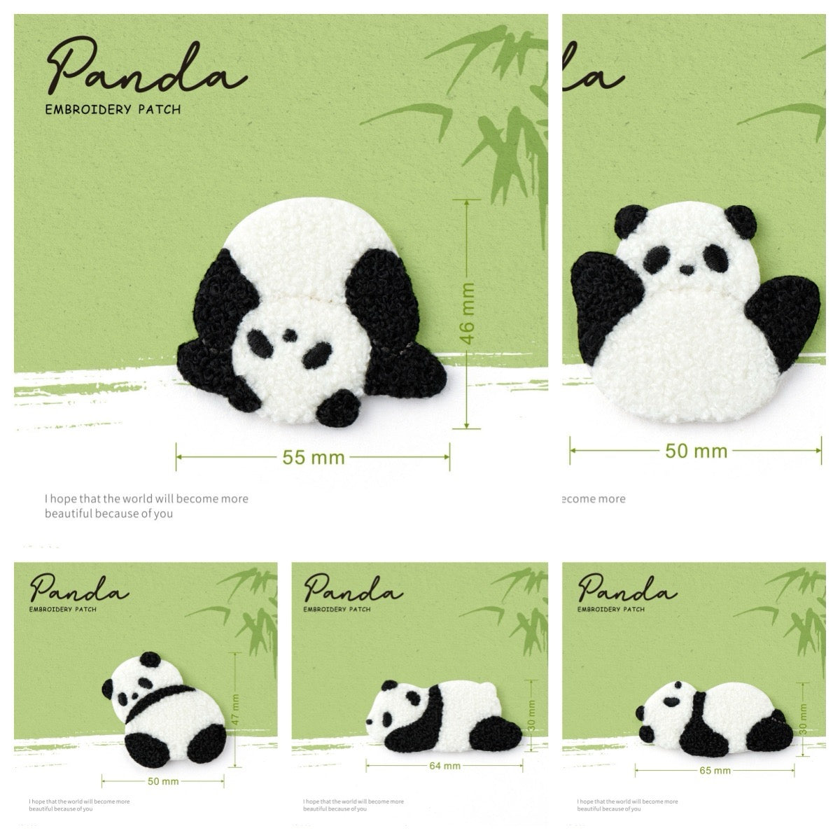 Embroidered Pins of Cute Panda ③ - Panda Design