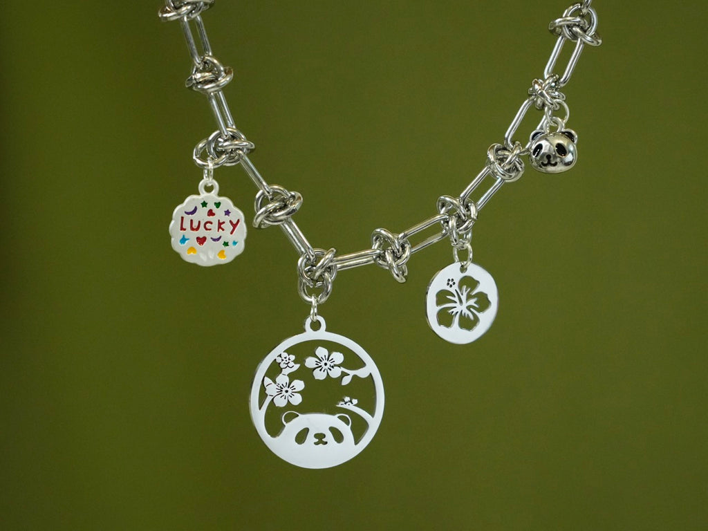 Lucky Cherry Blossom Panda Bracelet - Panda Design