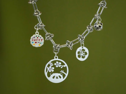Lucky Cherry Blossom Panda Bracelet - Panda Design