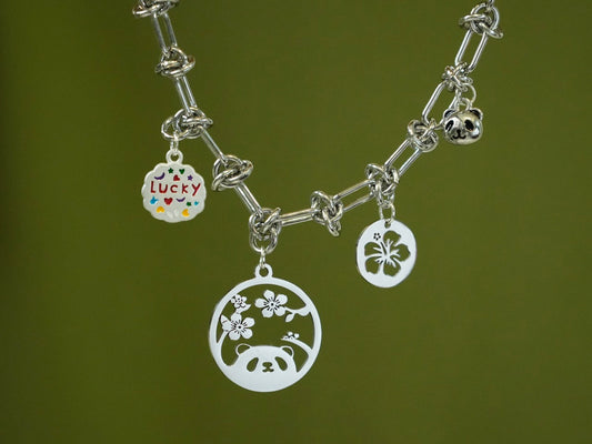 Lucky Cherry Blossom Panda Bracelet