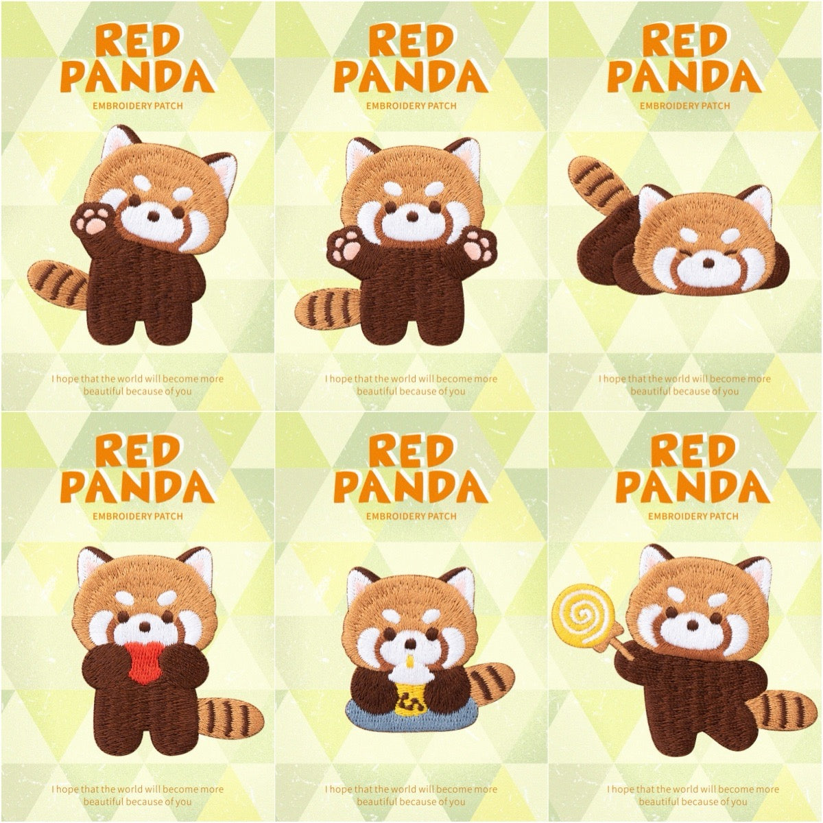 Embroidered Pins of Cute Red Panda - Panda Design