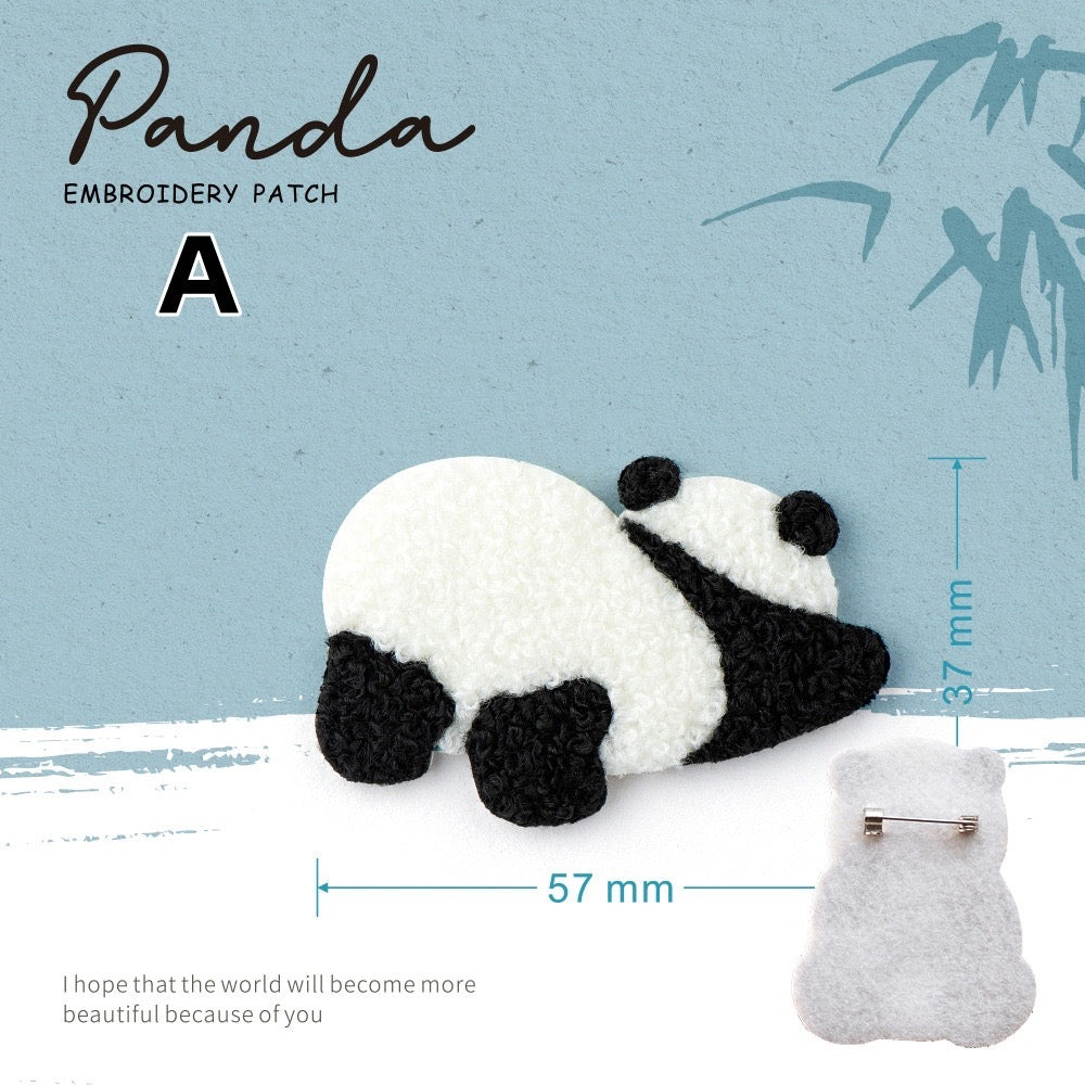 Embroidered Pins of Cute Panda ① - Panda Design