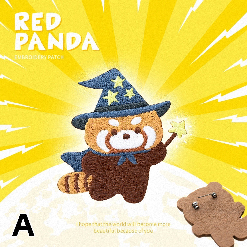 Embroidered Pins of Funny Red Panda - Panda Design