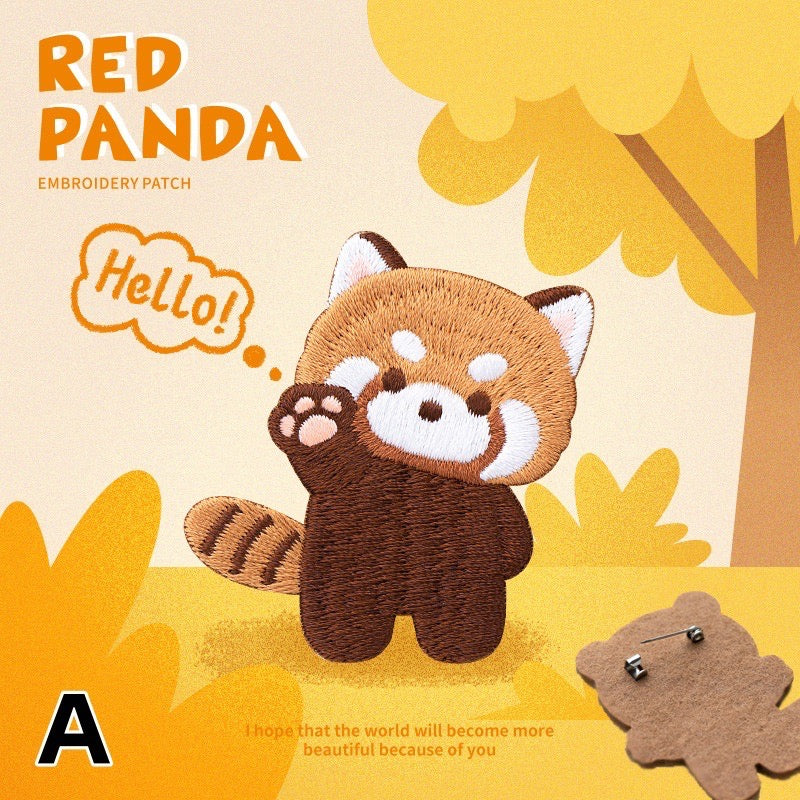Embroidered Pins of Cute Red Panda - Panda Design