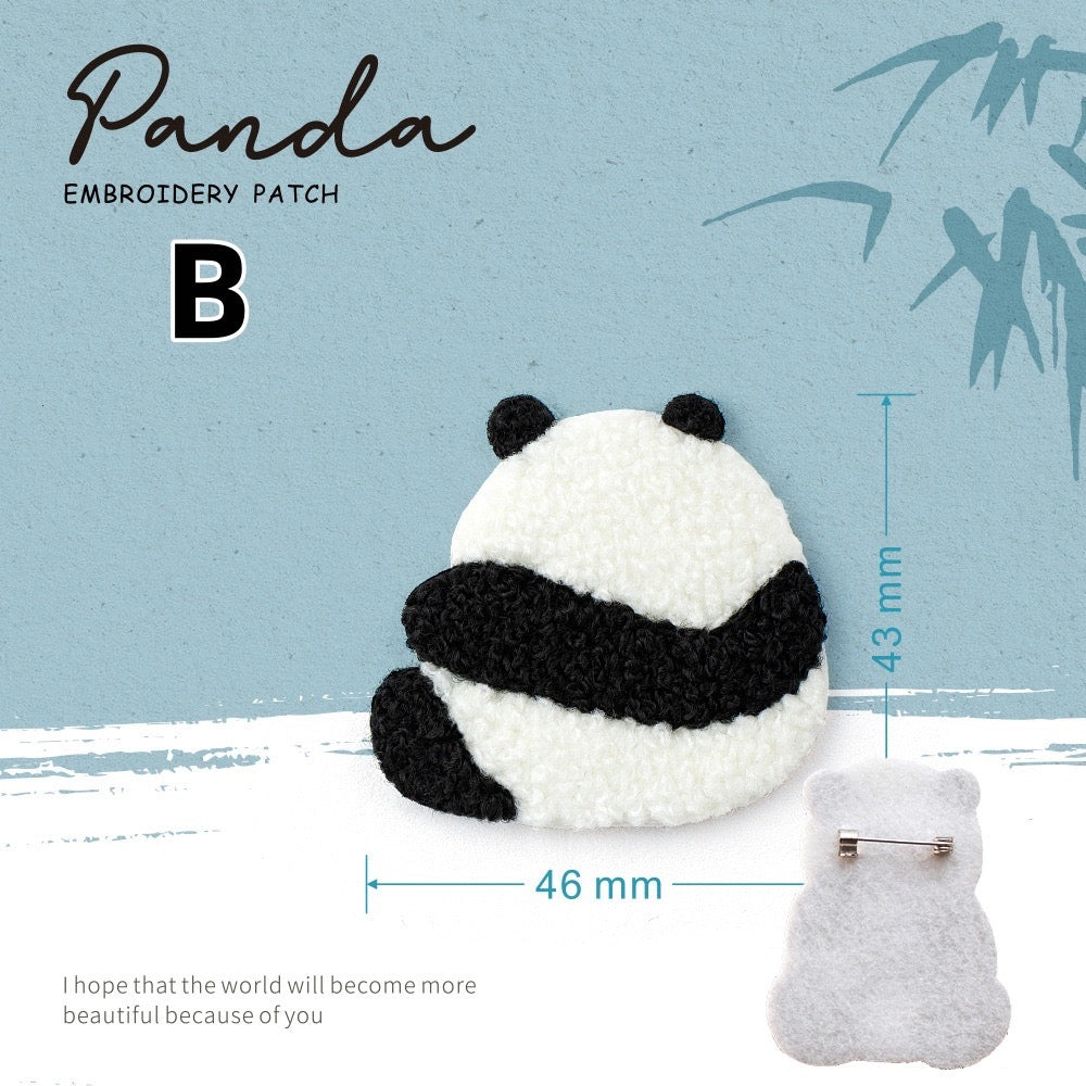 Embroidered Pins of Cute Panda ① - Panda Design