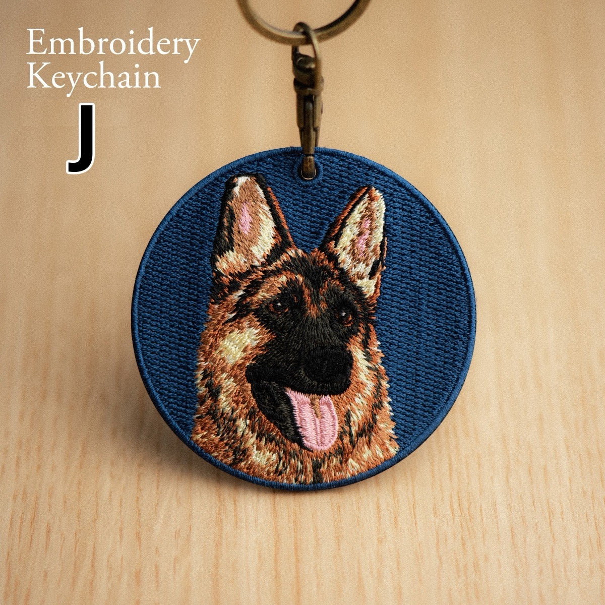 Cute Double-Sided Embroidered Dog Keychain - Panda Design