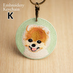 Cute Double-Sided Embroidered Dog Keychain - Panda Design