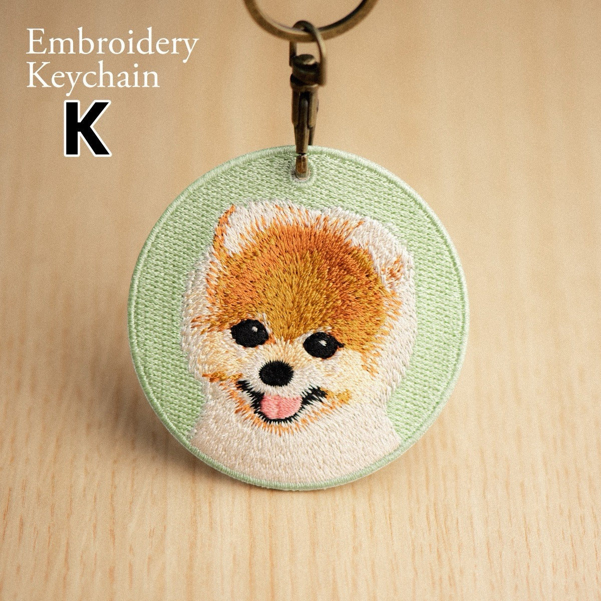 Cute Double-Sided Embroidered Dog Keychain - Panda Design