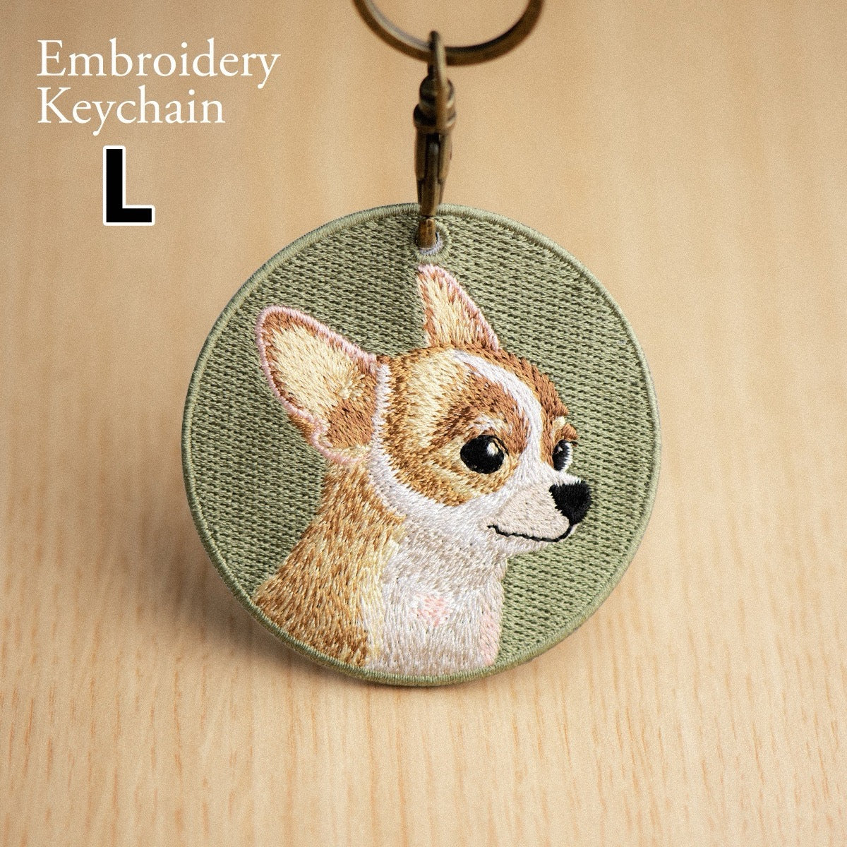 Cute Double-Sided Embroidered Dog Keychain - Panda Design