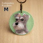 Cute Double-Sided Embroidered Dog Keychain - Panda Design