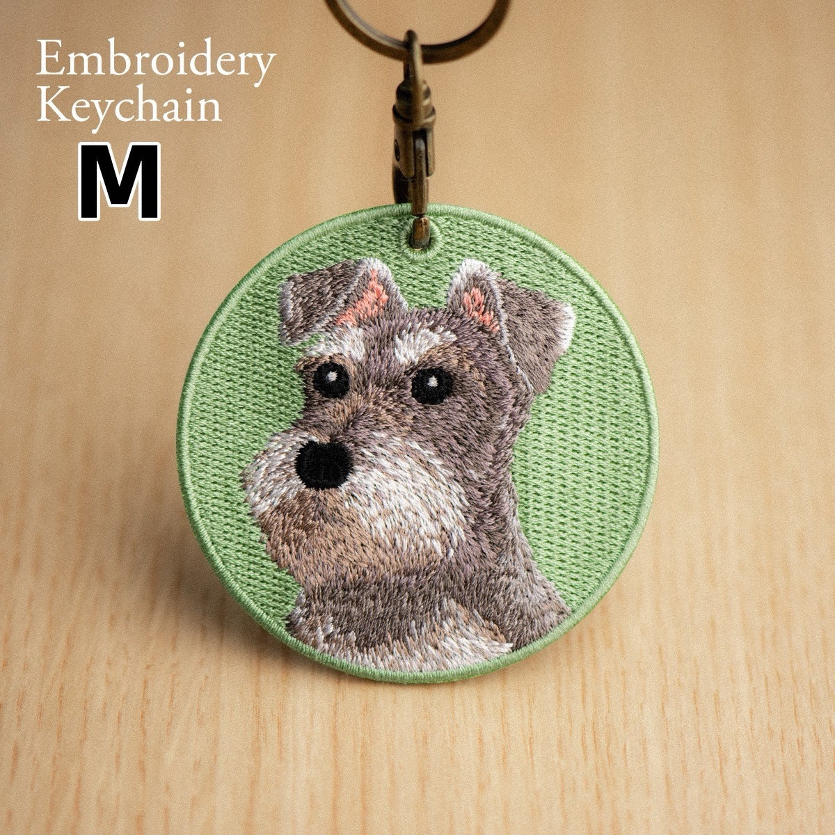 Cute Double-Sided Embroidered Dog Keychain - Panda Design