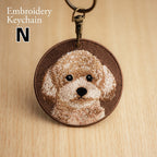 Cute Double-Sided Embroidered Dog Keychain - Panda Design