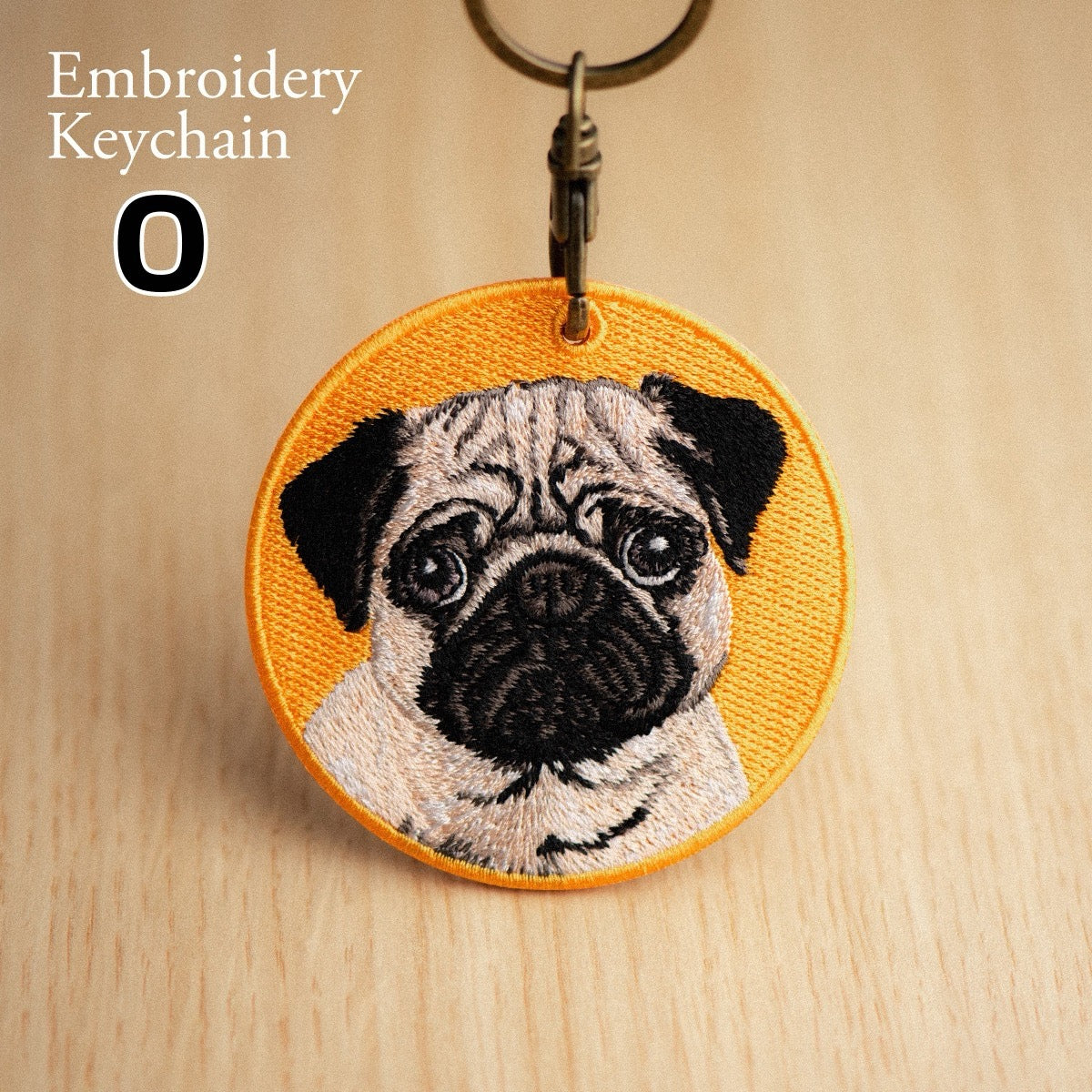 Cute Double-Sided Embroidered Dog Keychain - Panda Design