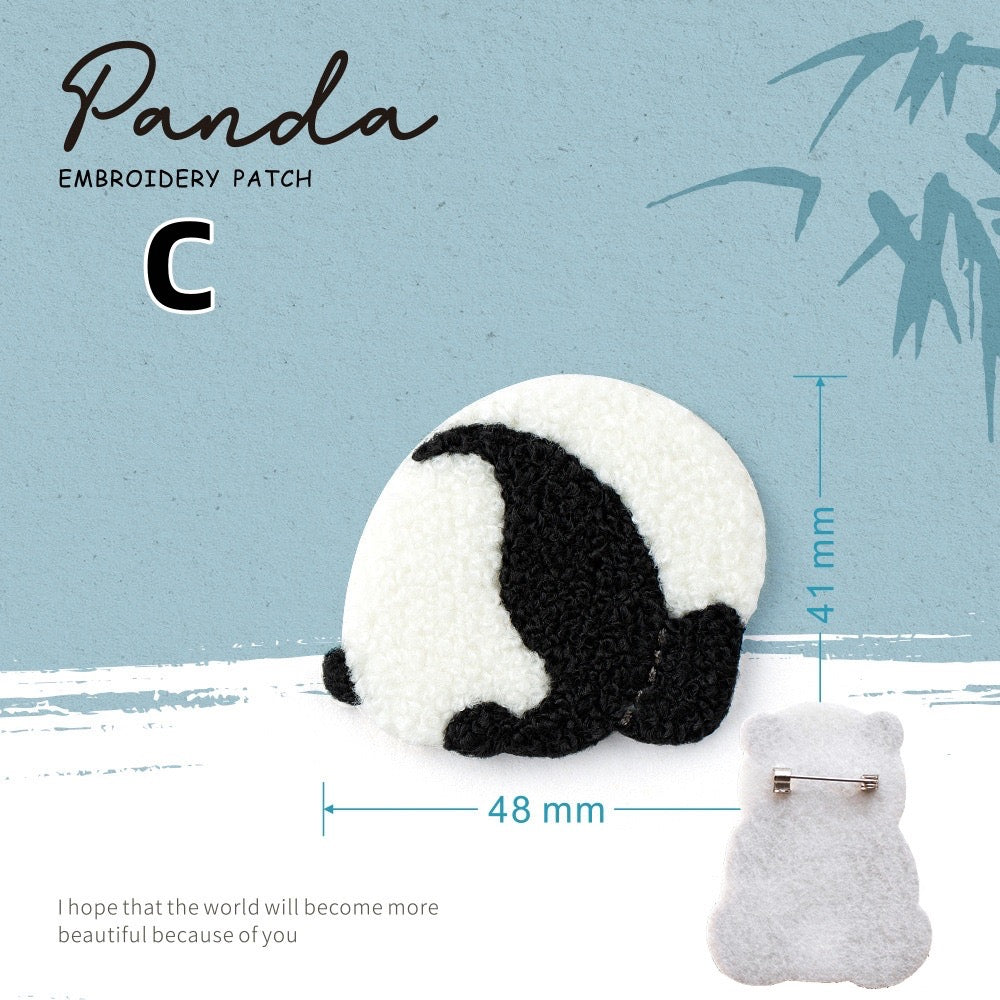 Embroidered Pins of Cute Panda ① - Panda Design