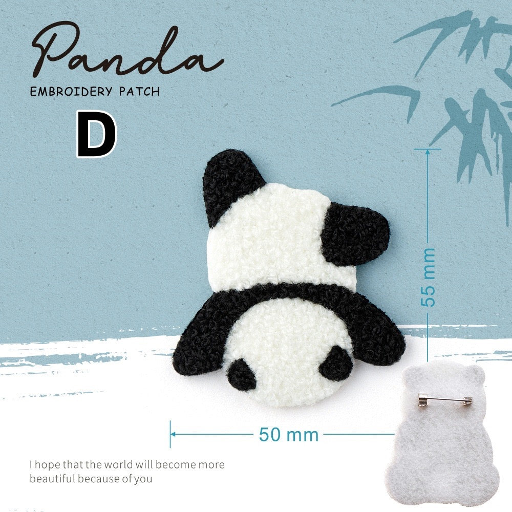 Embroidered Pins of Cute Panda ① - Panda Design