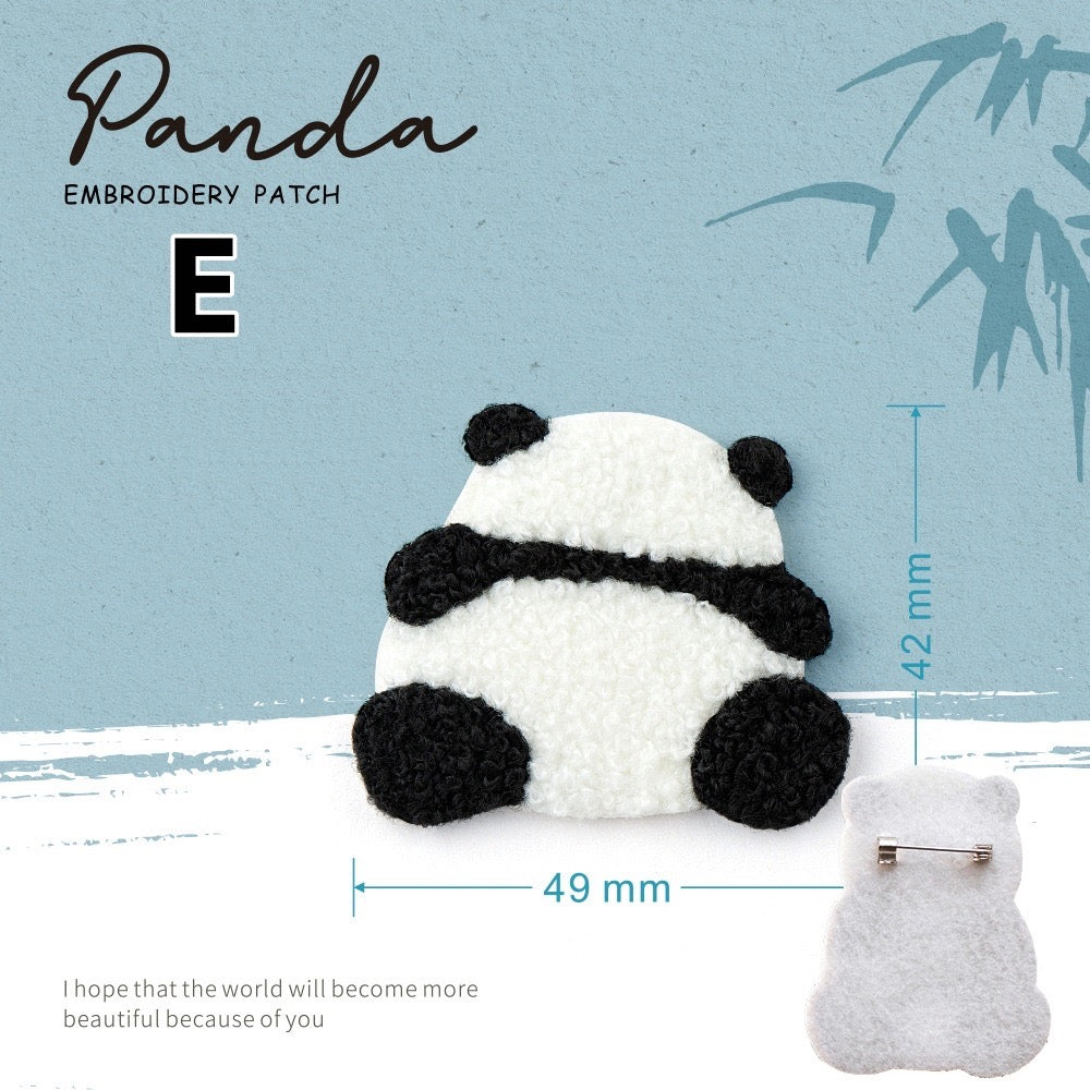 Embroidered Pins of Cute Panda ① - Panda Design