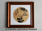 Panda & Blossom Zen Ink Art Print - Panda Design