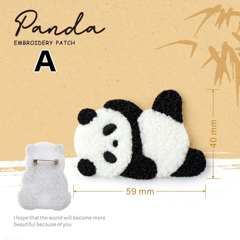 Embroidered Pins of Cute Panda ② - Panda Design