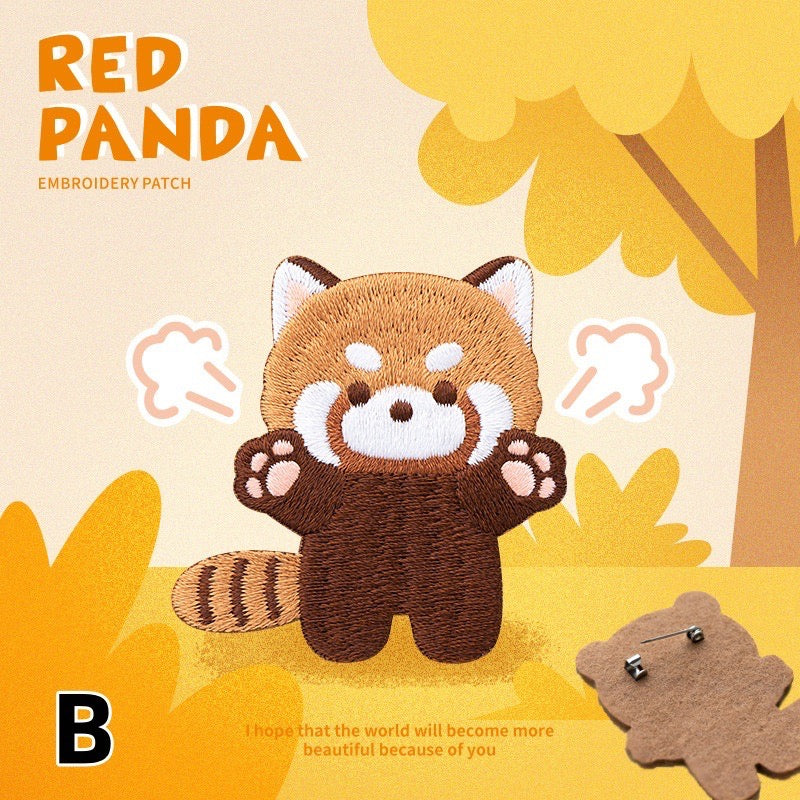 Embroidered Pins of Cute Red Panda - Panda Design