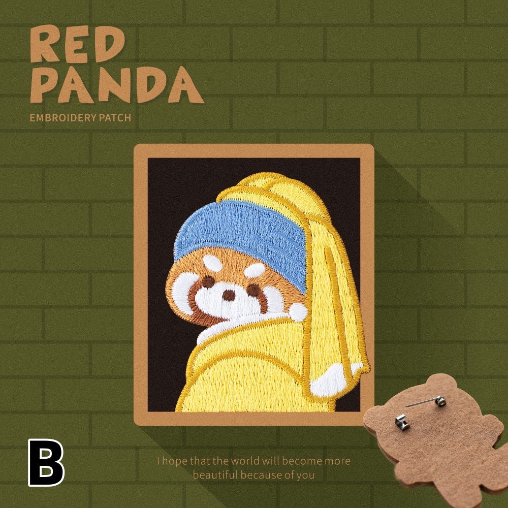 Embroidered Pins of Funny Red Panda - Panda Design