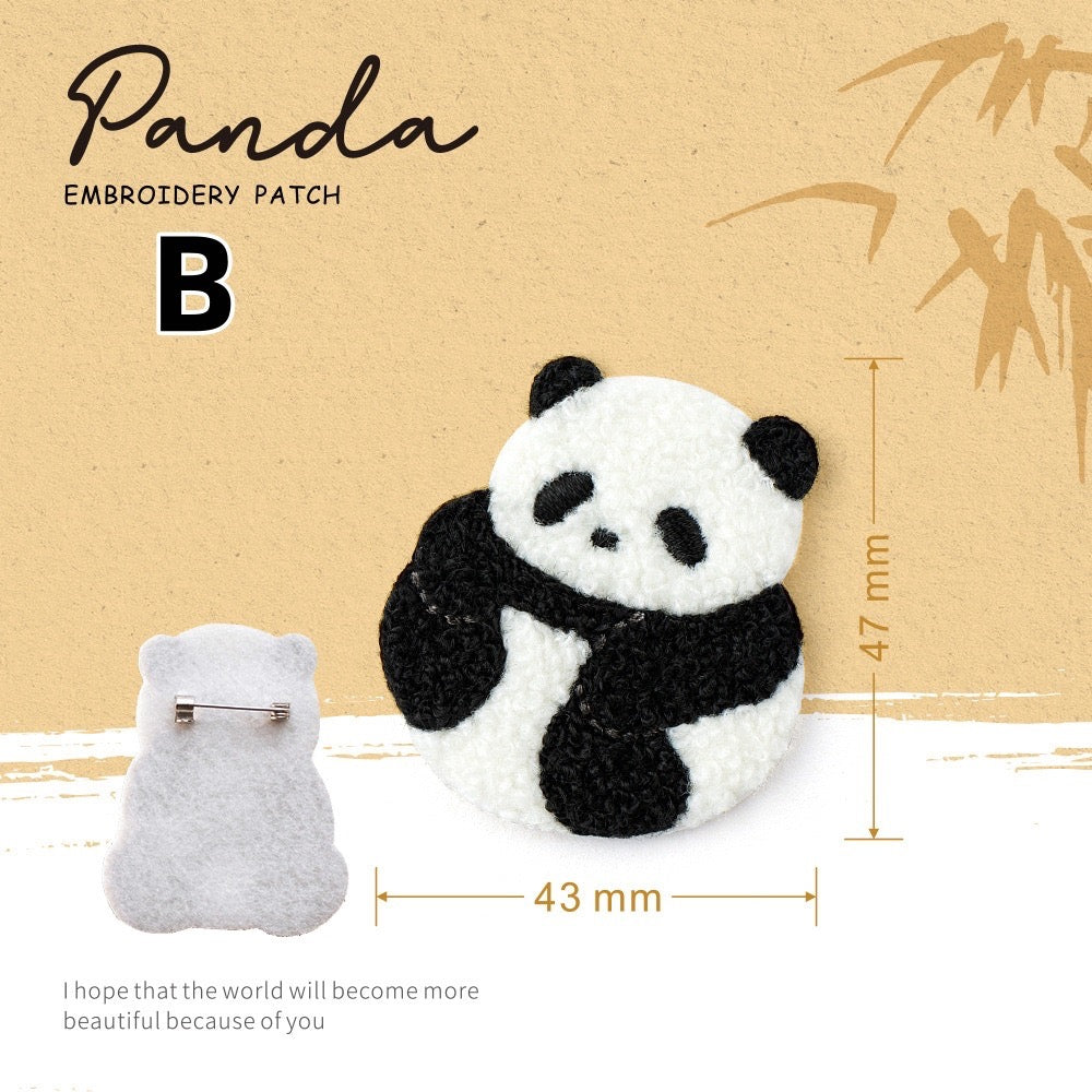 Embroidered Pins of Cute Panda ② - Panda Design
