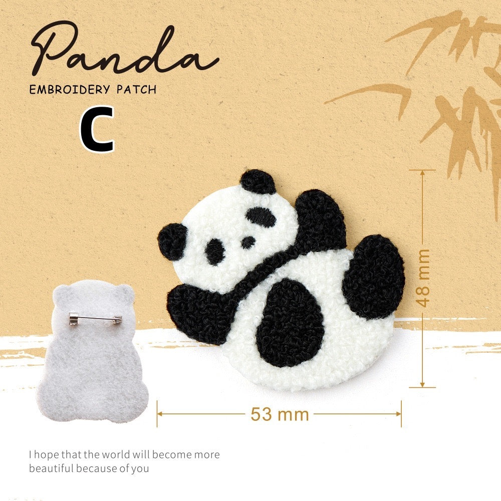 Embroidered Pins of Cute Panda ② - Panda Design