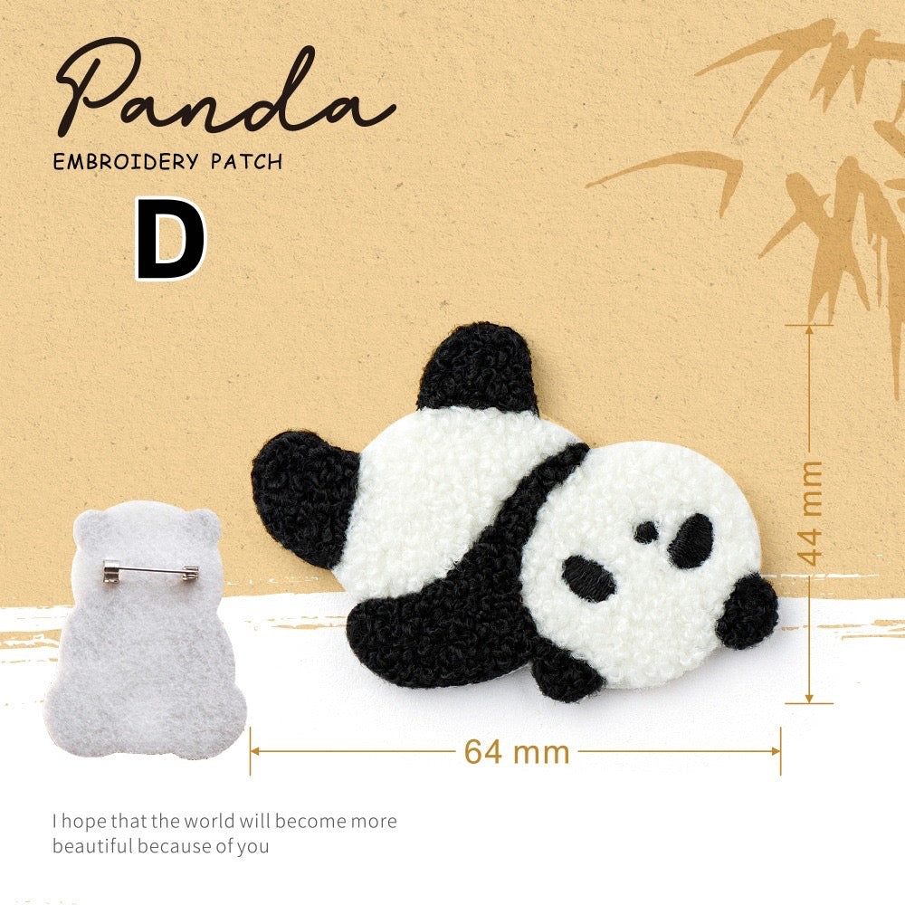 Embroidered Pins of Cute Panda ② - Panda Design