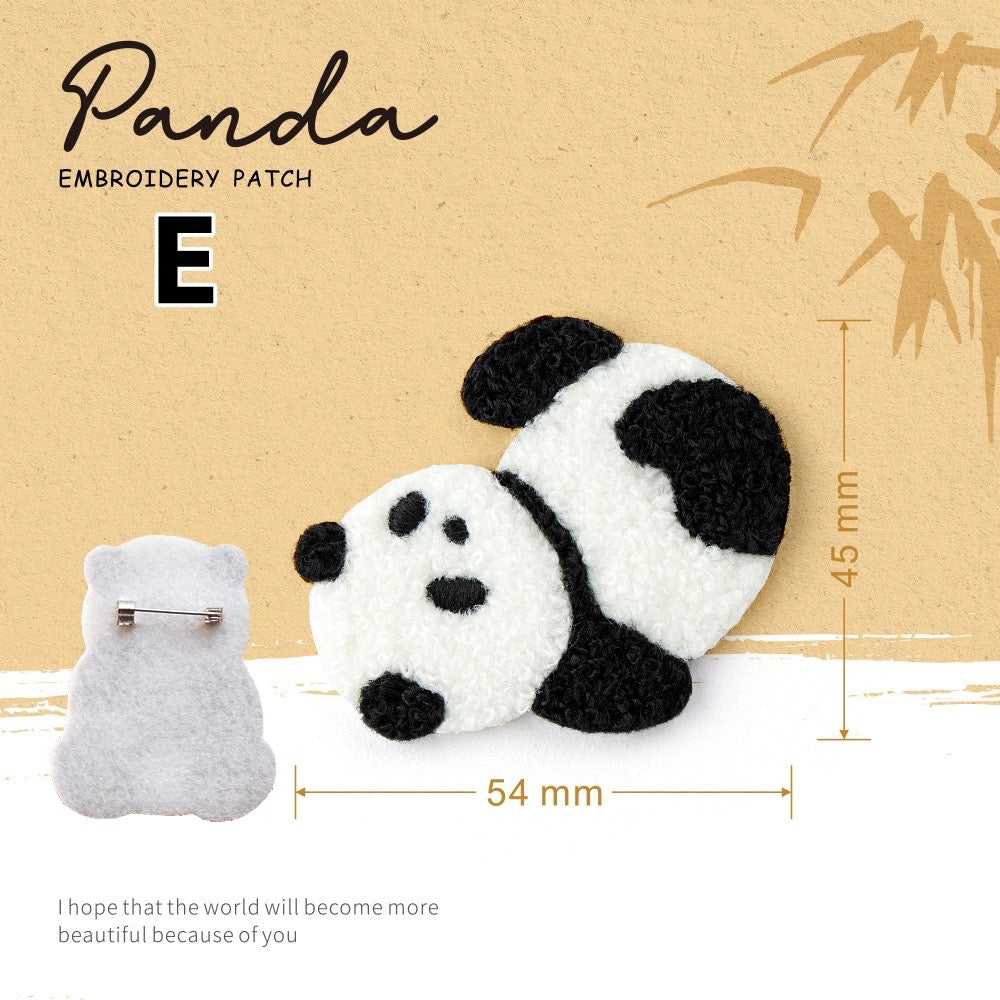 Embroidered Pins of Cute Panda ② - Panda Design