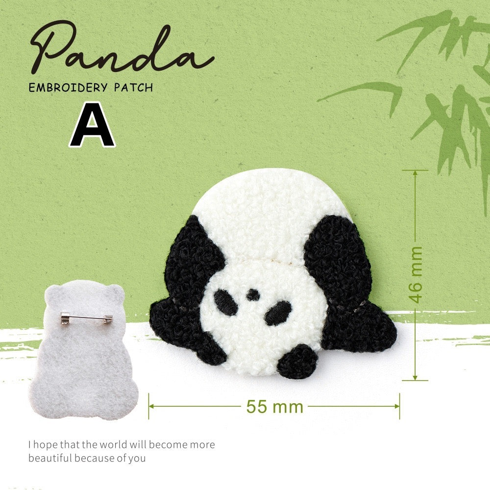 Embroidered Pins of Cute Panda ③ - Panda Design