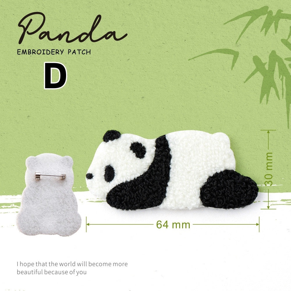 Embroidered Pins of Cute Panda ③ - Panda Design