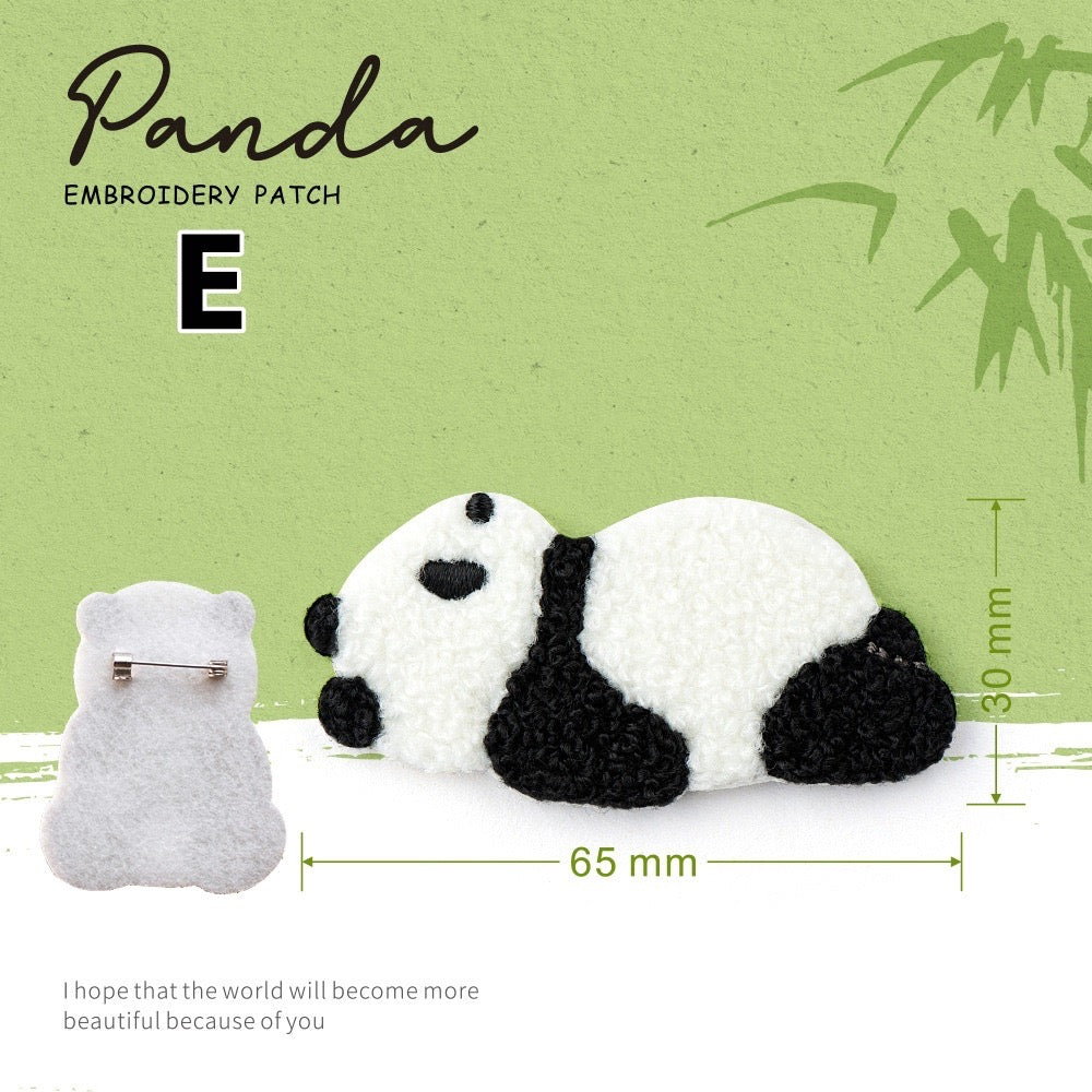 Embroidered Pins of Cute Panda ③ - Panda Design