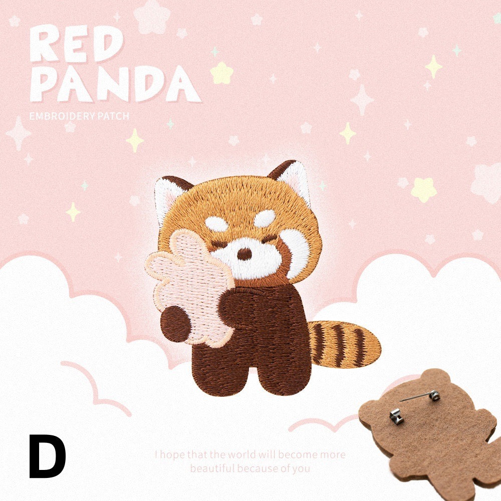 Embroidered Pins of Funny Red Panda - Panda Design