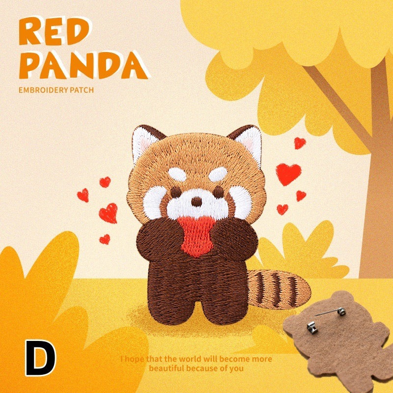 Embroidered Pins of Cute Red Panda - Panda Design