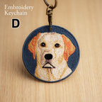 Cute Double-Sided Embroidered Dog Keychain - Panda Design