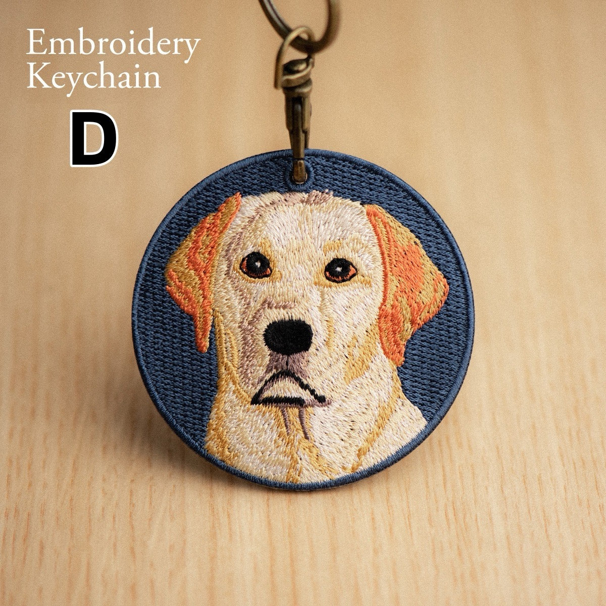 Cute Double-Sided Embroidered Dog Keychain - Panda Design