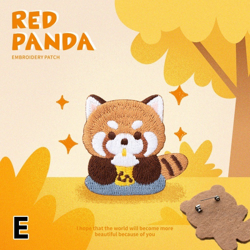 Embroidered Pins of Cute Red Panda - Panda Design