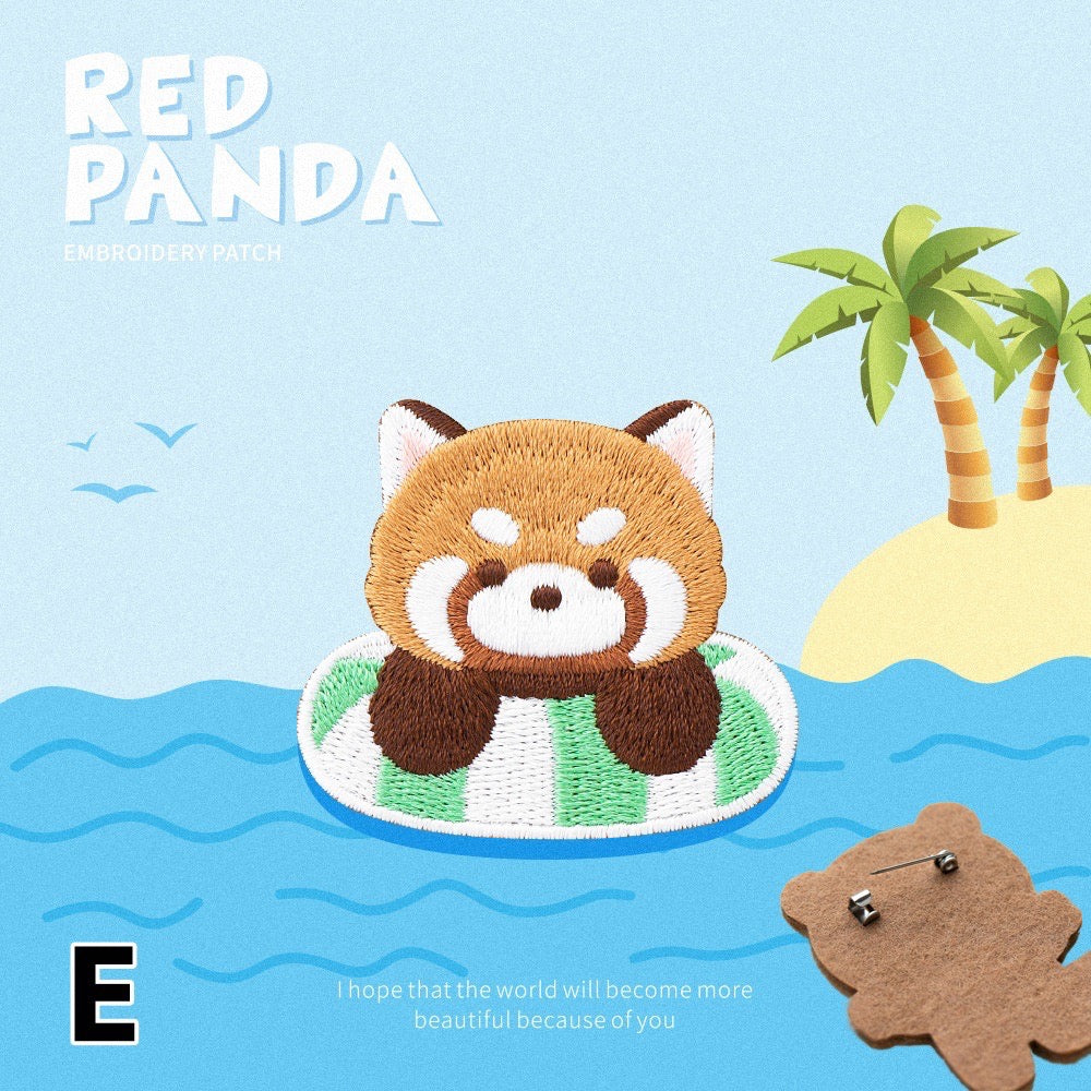 Embroidered Pins of Funny Red Panda - Panda Design
