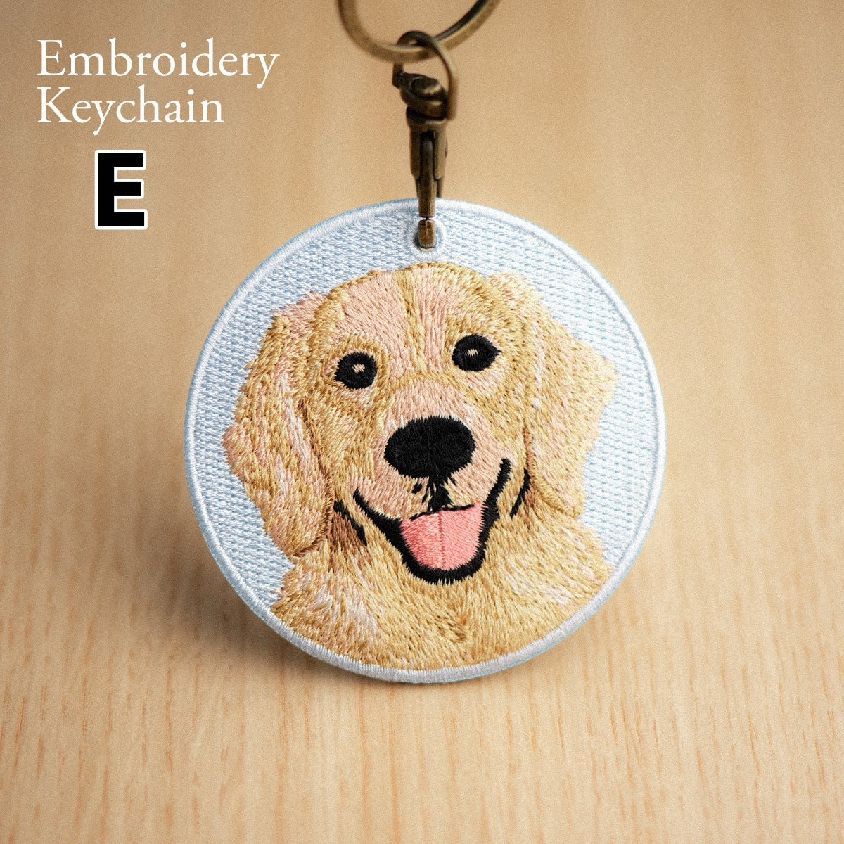 Cute Double-Sided Embroidered Dog Keychain - Panda Design